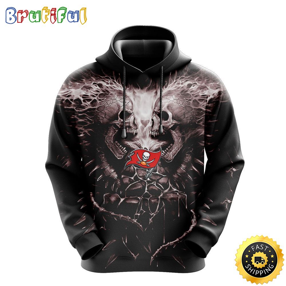 NFL Tampa Bay Buccaneers 3D Hoodie All Over Print Skull Game Day Essential