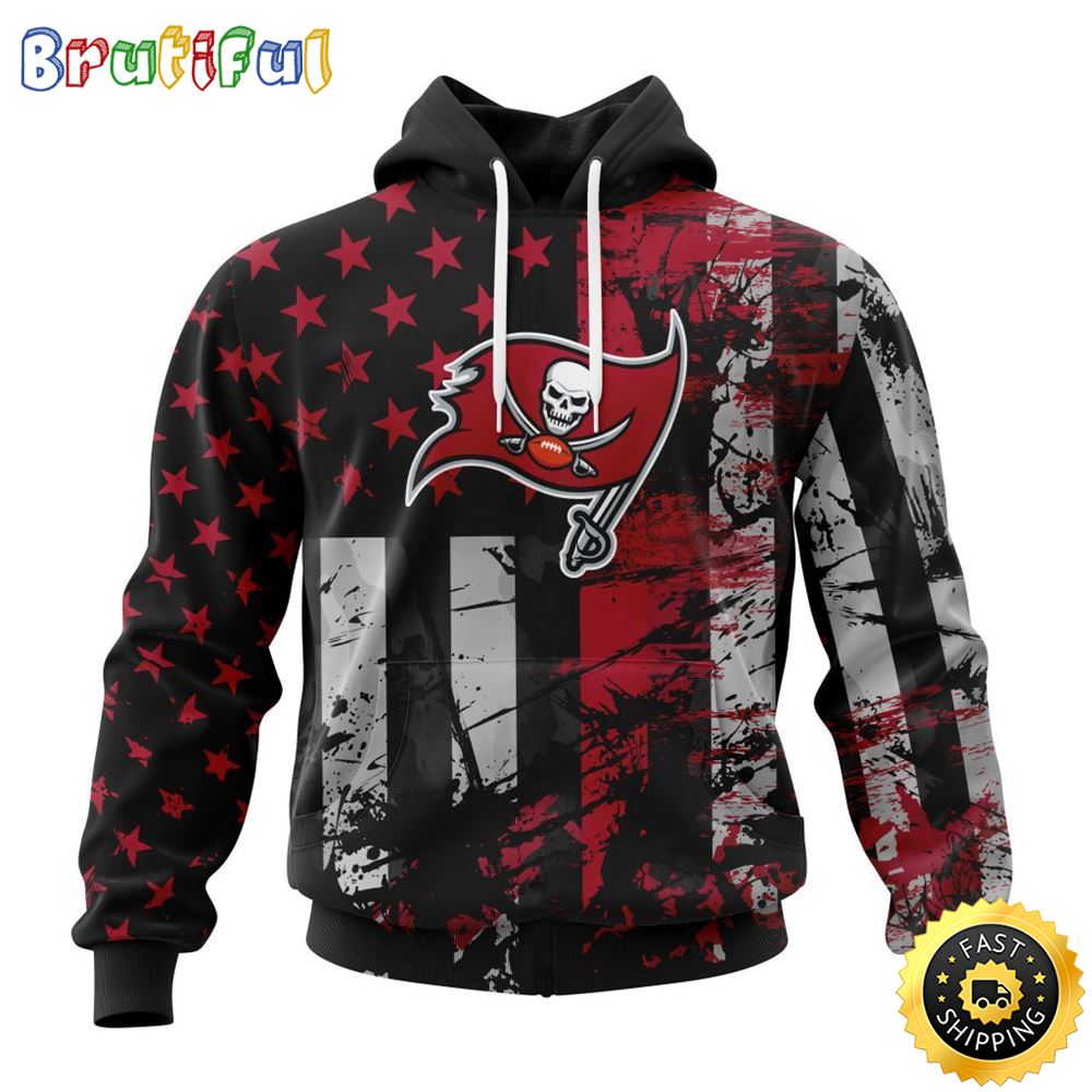 NFL Tampa Bay Buccaneers 3D Hoodie Classic Grunge American Flag Stylish Warmth For Fans