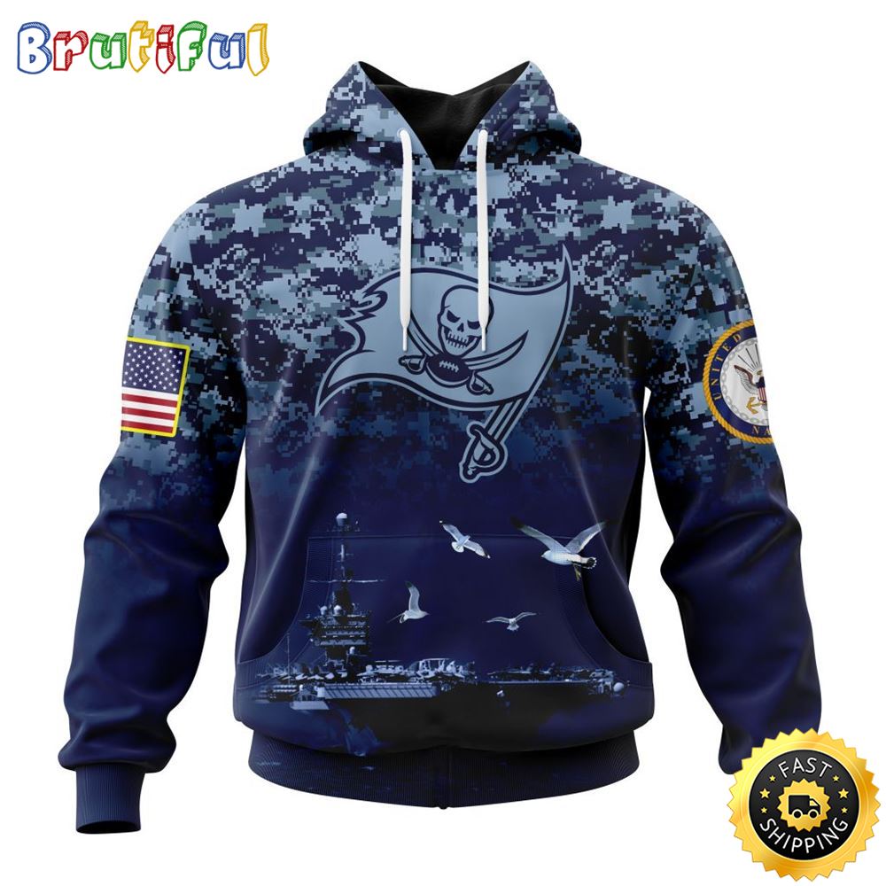 NFL Tampa Bay Buccaneers 3D Hoodie Honor US Navy Veterans Stylish Gear For Fans