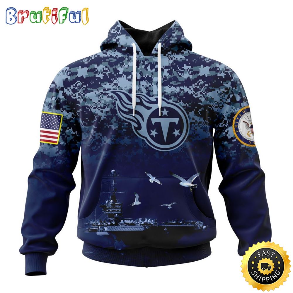 NFL Tennessee Titans 3D Hoodie Honor US Navy Veterans Stylish Gear For Fans