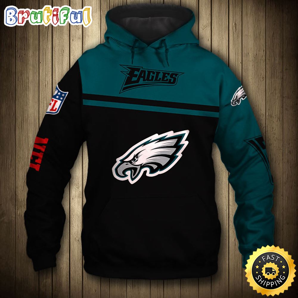 NFL.Eagles Logo 3D Hoodie All Over Print Shirt