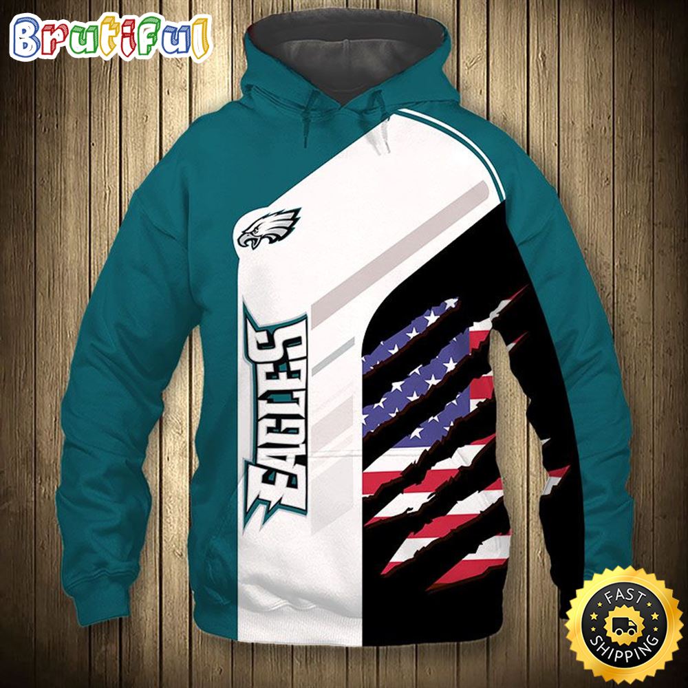 NFL.Eagles Patriotic 3D Hoodie All Over Print Shirt