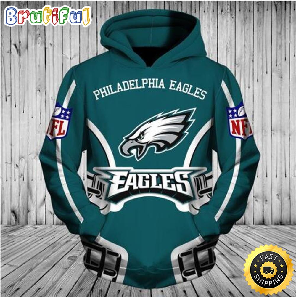 NFL.Philadelphia Eagles & Eagles NFL Logo 3D Hoodie All Over Print Shirt