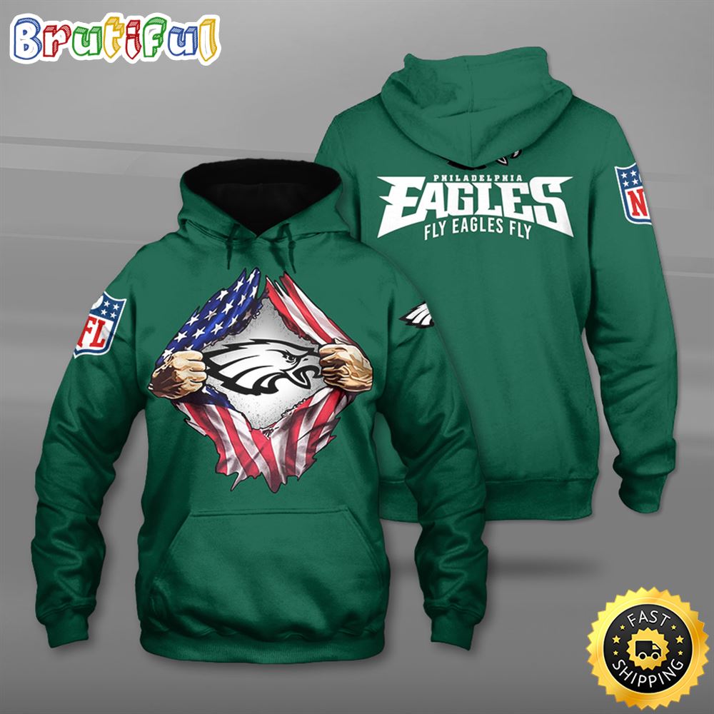 NFL.Philadelphia Eagles & Fly Eagles Fly 3D Hoodie All Over Print Shirt