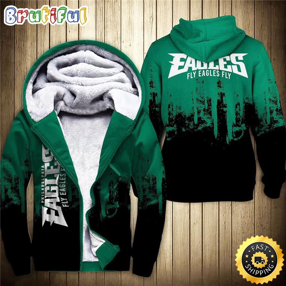 NFL.Philadelphia Eagles Fleece & Fly Eagles Fly 3D Hoodie All Over Print Shirt