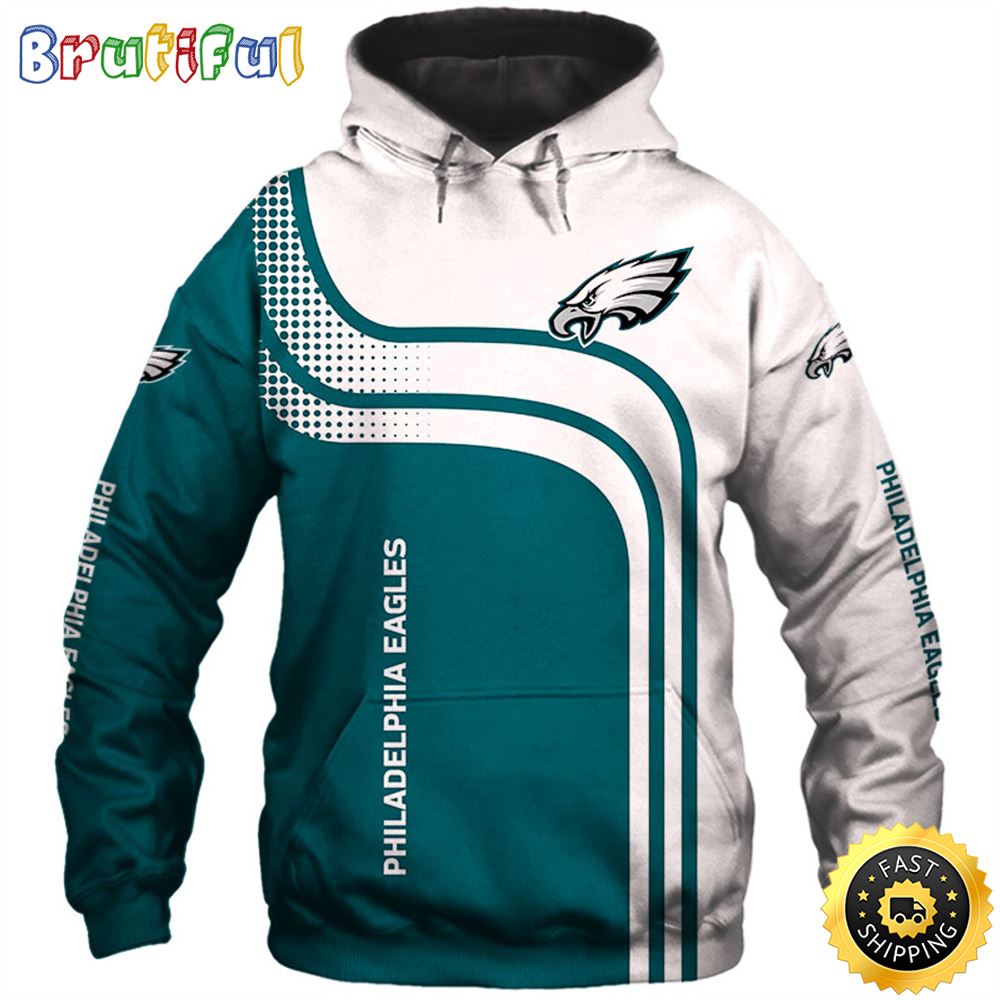 NFL.Philadelphia Eagles Logos 3D Hoodie All Over Print Shirt