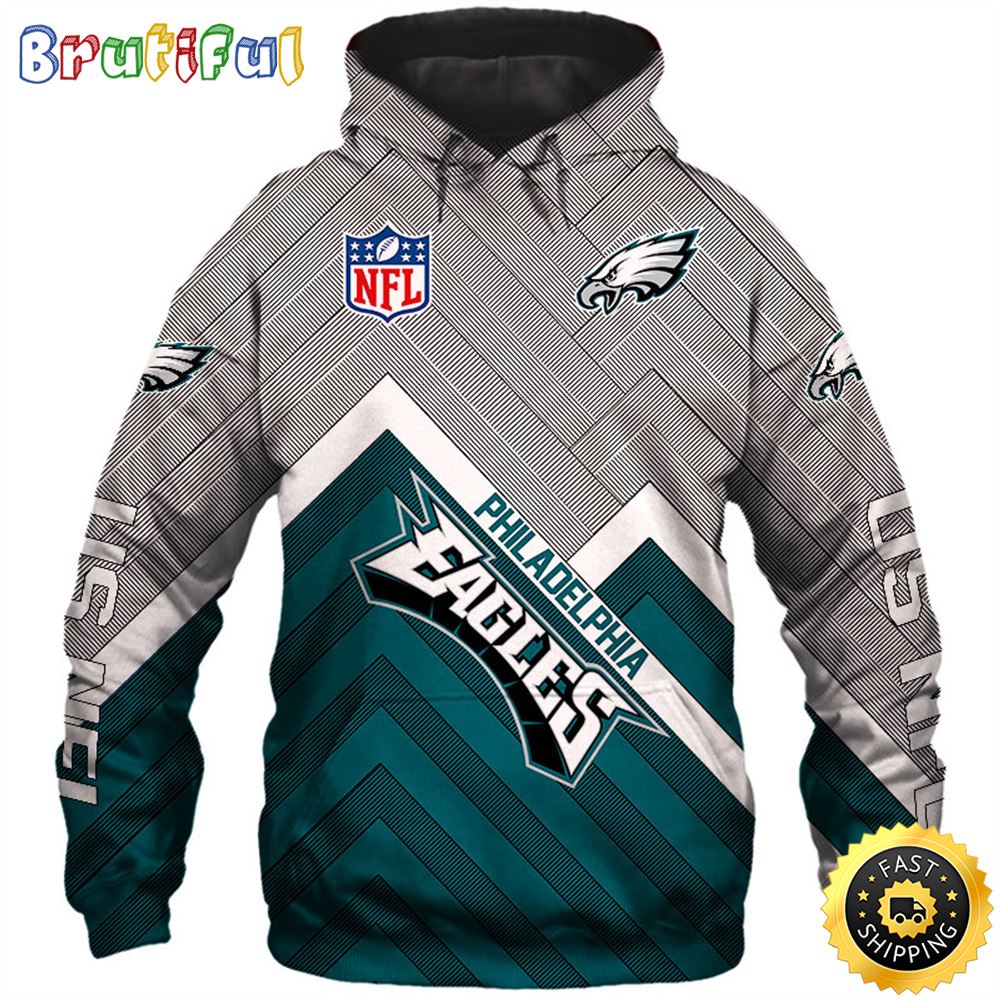 NFL.Philadelphia Eagles Pullover & NFL Logo 3D Hoodie All Over Print Shirt