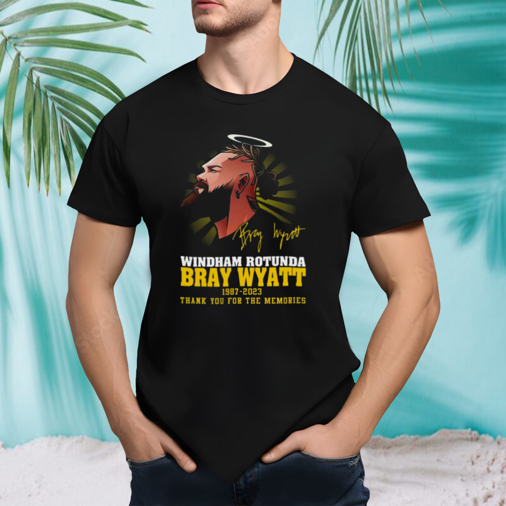 Angels Windham Rotunda Bray Wyatt 1987-2023 Thank You For The Memories Signature T-shirt