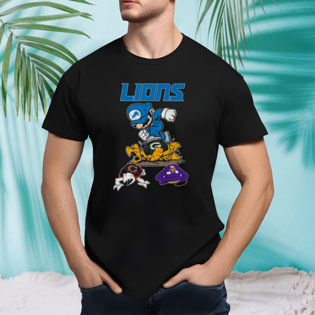 Super Mario Detroit Lions Packers Bears And Vikings T-shirt