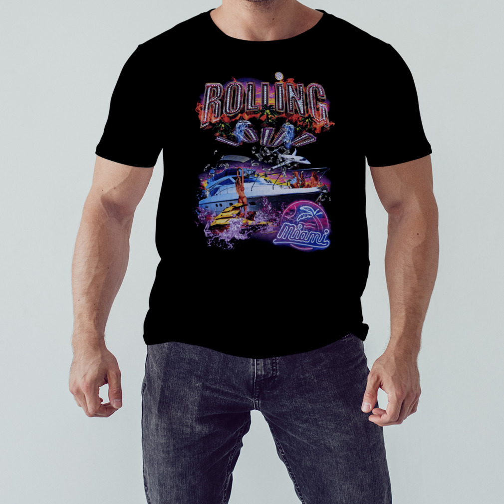 rolling Miami 23 Yacht Party Bling Black Shirt