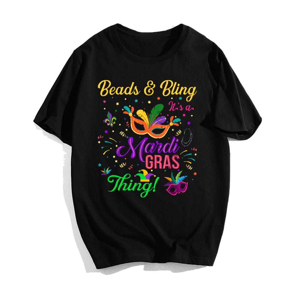 Beads and Bling It's a Mardi Gras Thing Mardi Gras T-Shirts For Women
