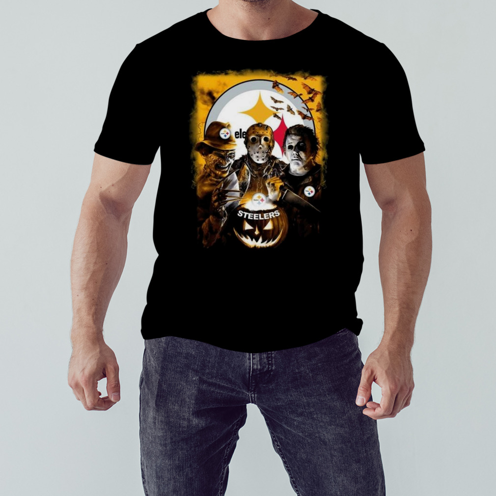 Michael Myers Freddy Krueger Jason Voorhees Pittsburgh Steelers Halloween 2023 T-Shirt