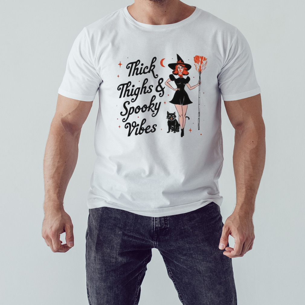 Thick Thighs And Spooky Vibes Halloween 2023 T-shirt