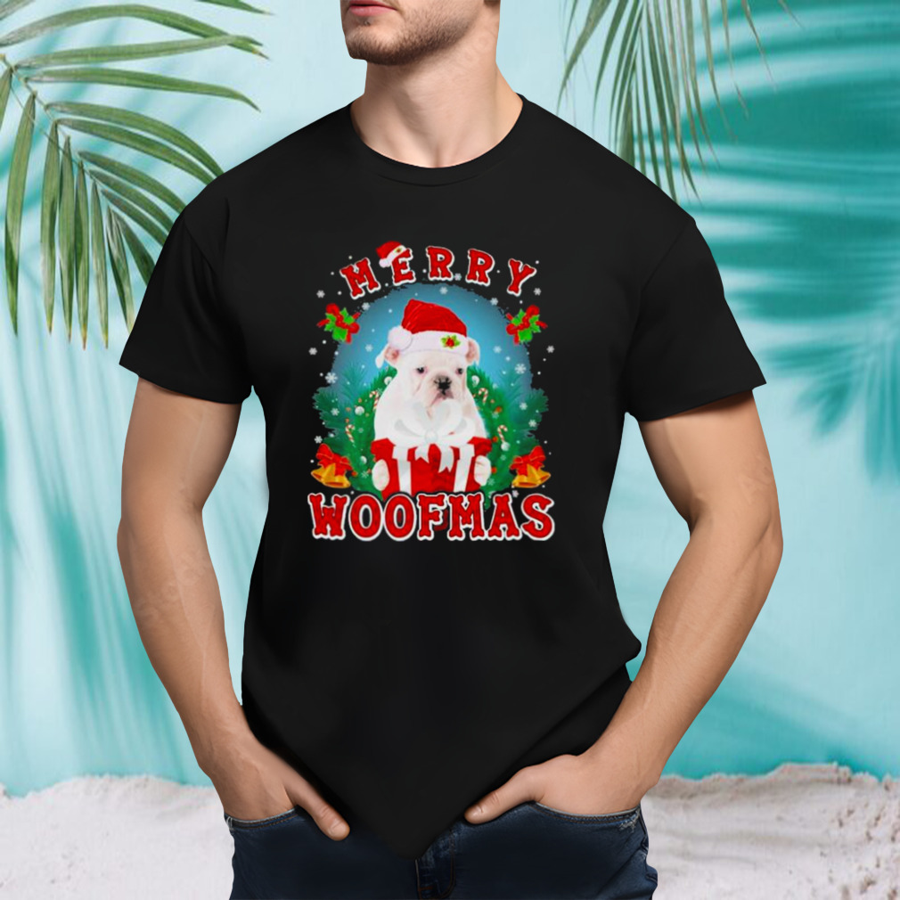 Bulldog Merry Woofmas, Santa Hat Gift Christmas 2023 T-Shirt