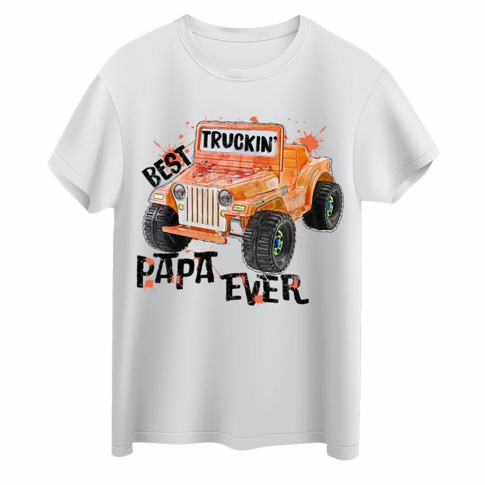 Best Truckin' Papa Ever Shirt, Gift For Truck Driver Dad, Trucking Papa Tee
