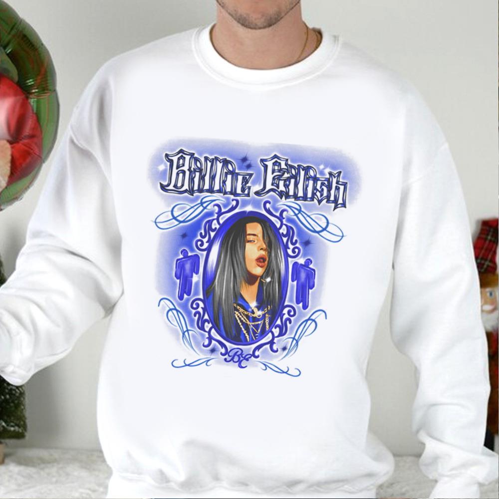 Billie Eilish Airbrush Photo T-Shirt 3 Billie Eilish Airbrush Photo T-Shirt