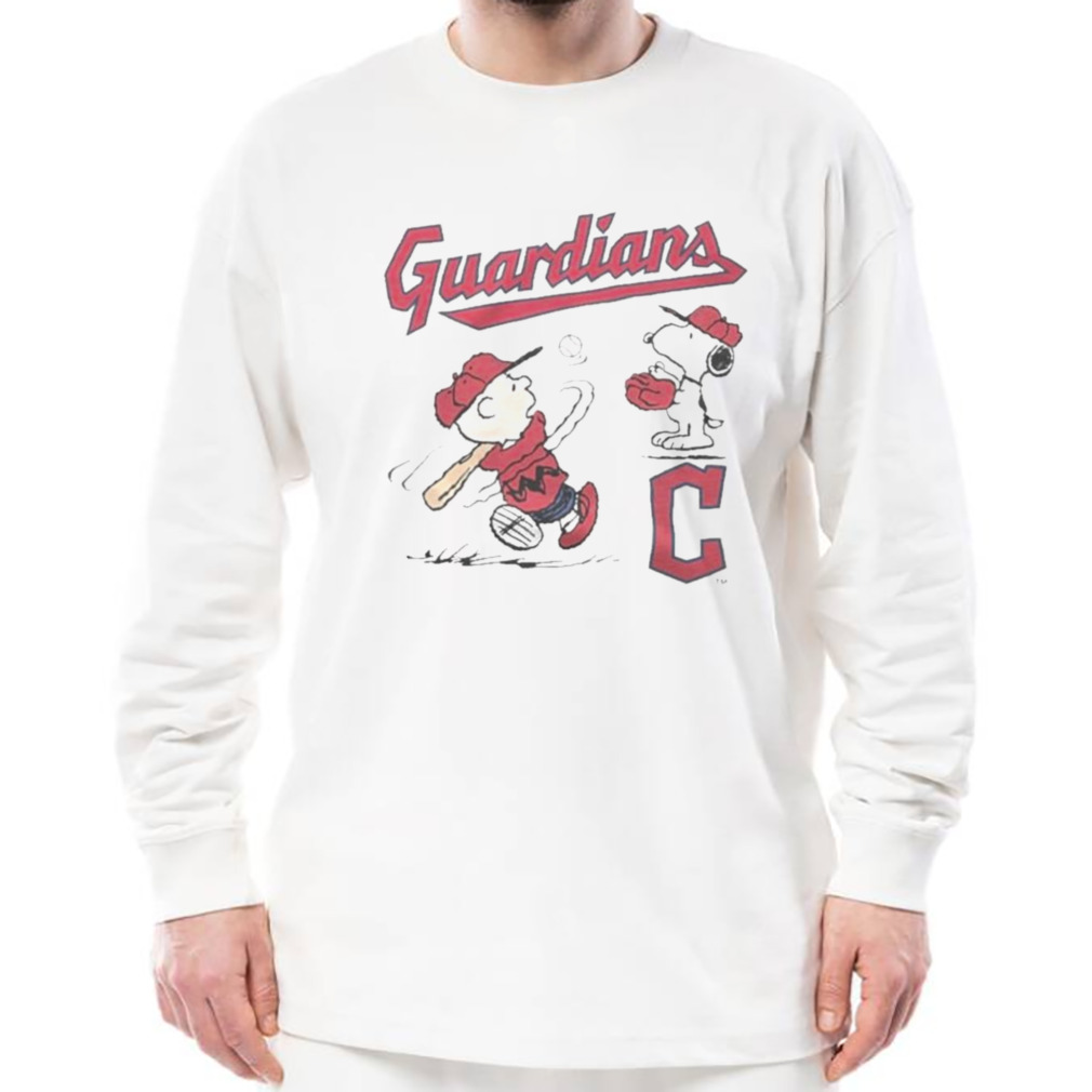 Charlie Brown And Snoopy Playing Baseball Cleveland Guardians Mlb