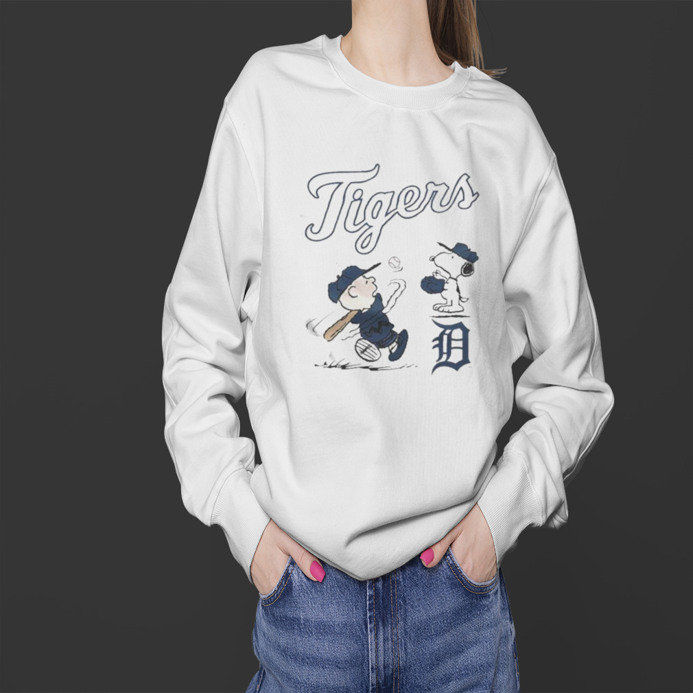 Charlie Brown And Snoopy Playing Baseball Detroit Tigers Mlb 2023