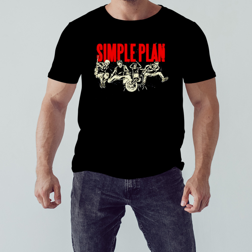 Simple plan live skeleton art design t-shirt
