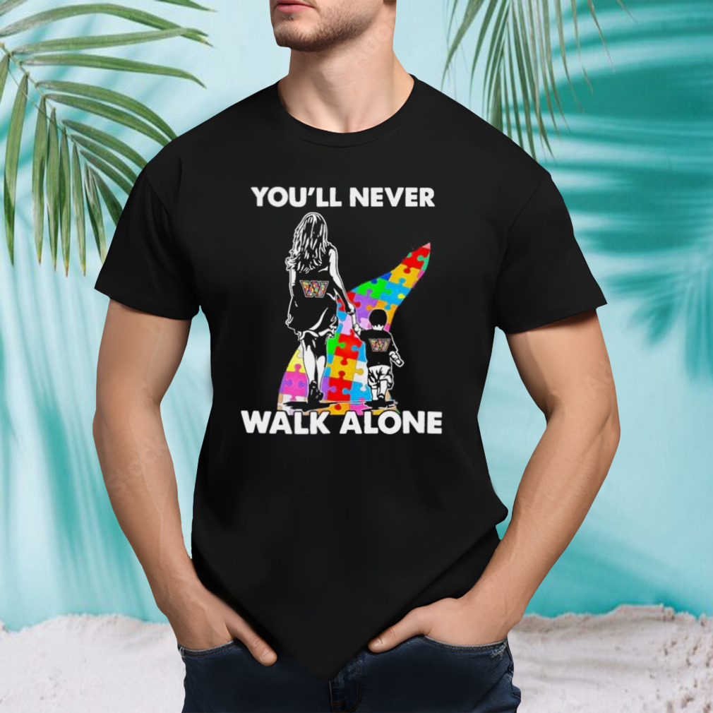 Washington Commanders You’ll Never Walk Alone Mom And Son Autism T-Shirt