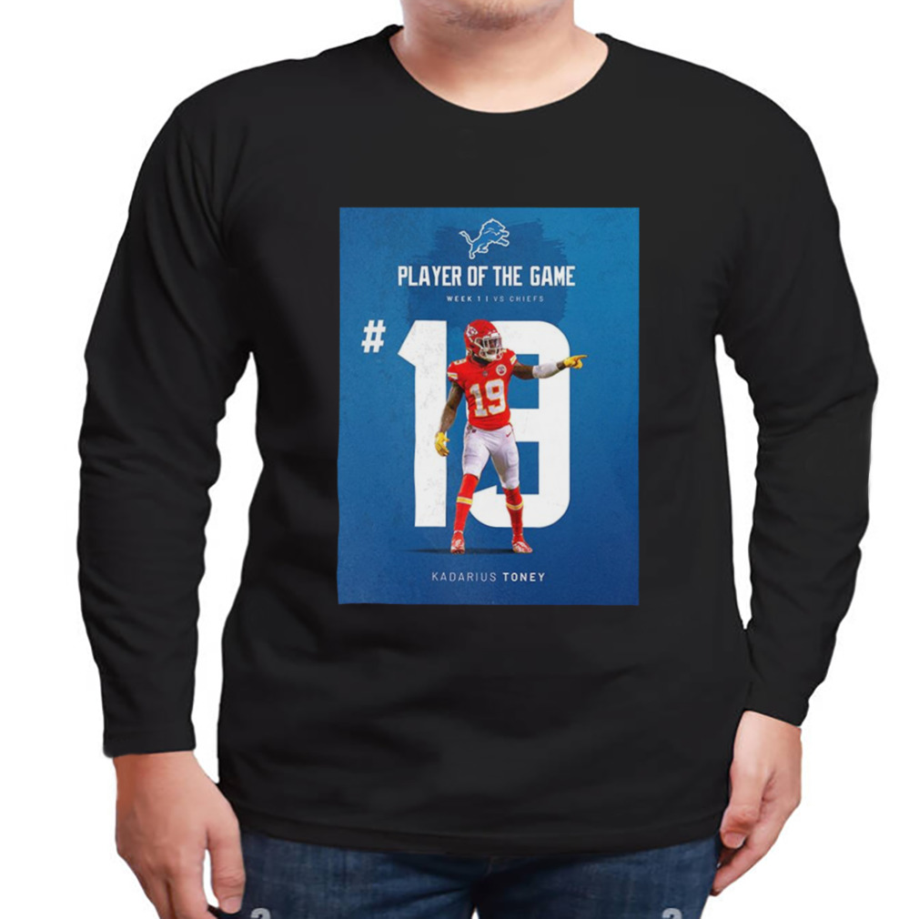 Player Of The Game Number 19 Kadarius Toney Detroit Lions vs Kansas City  Chiefs NFL Kickoff 2023 3D T-Shirt - Binteez