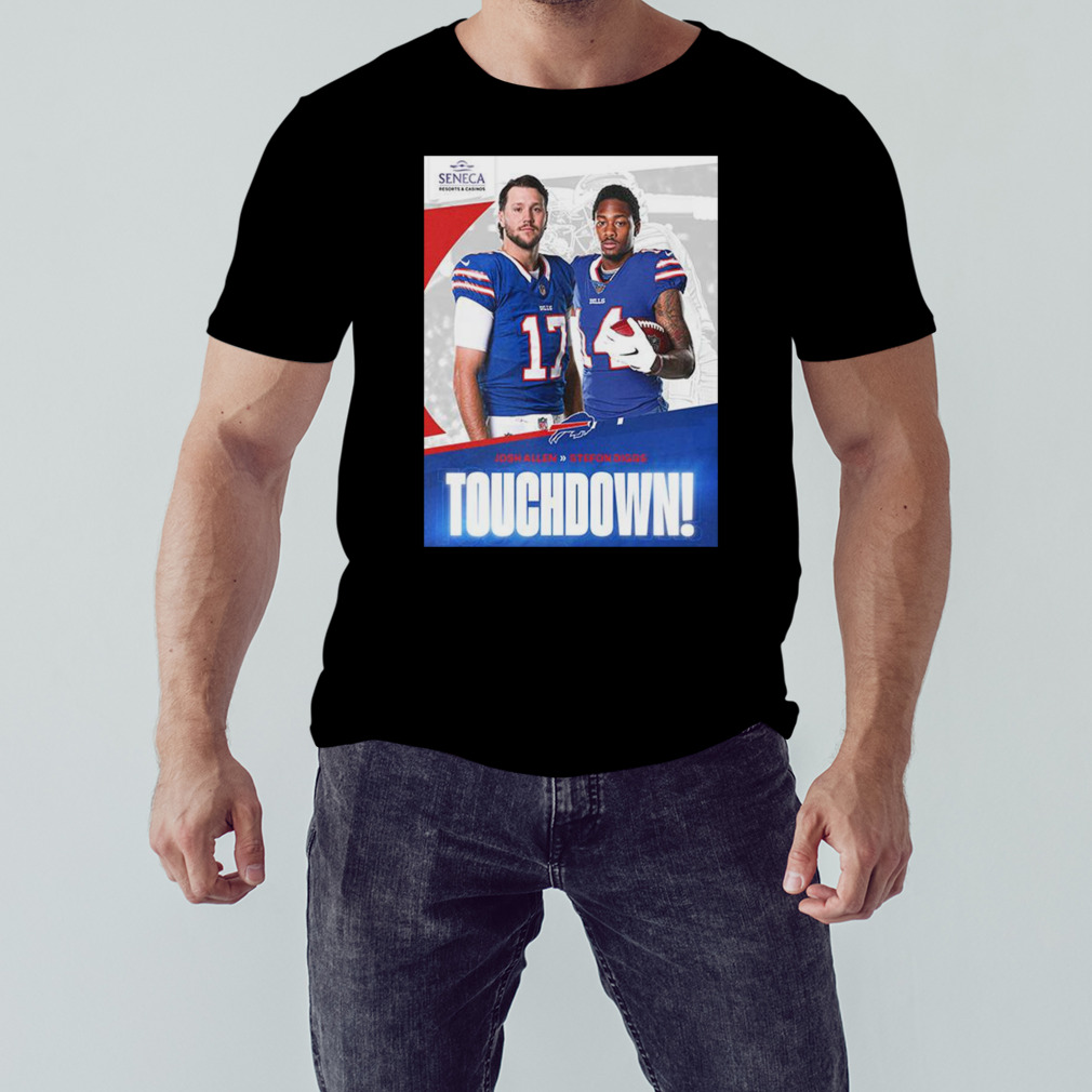 Buffalo Bills vs New York Jets Touch Down Josh Allen And Stefon Diggs NFL  2023 T-Shirt - Binteez