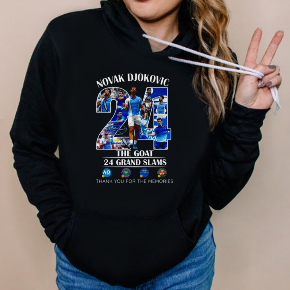 Novak Djokovic 24 Grand Slams The Goat US Open 2023 Champion Memories Shirt 5 Hoodies