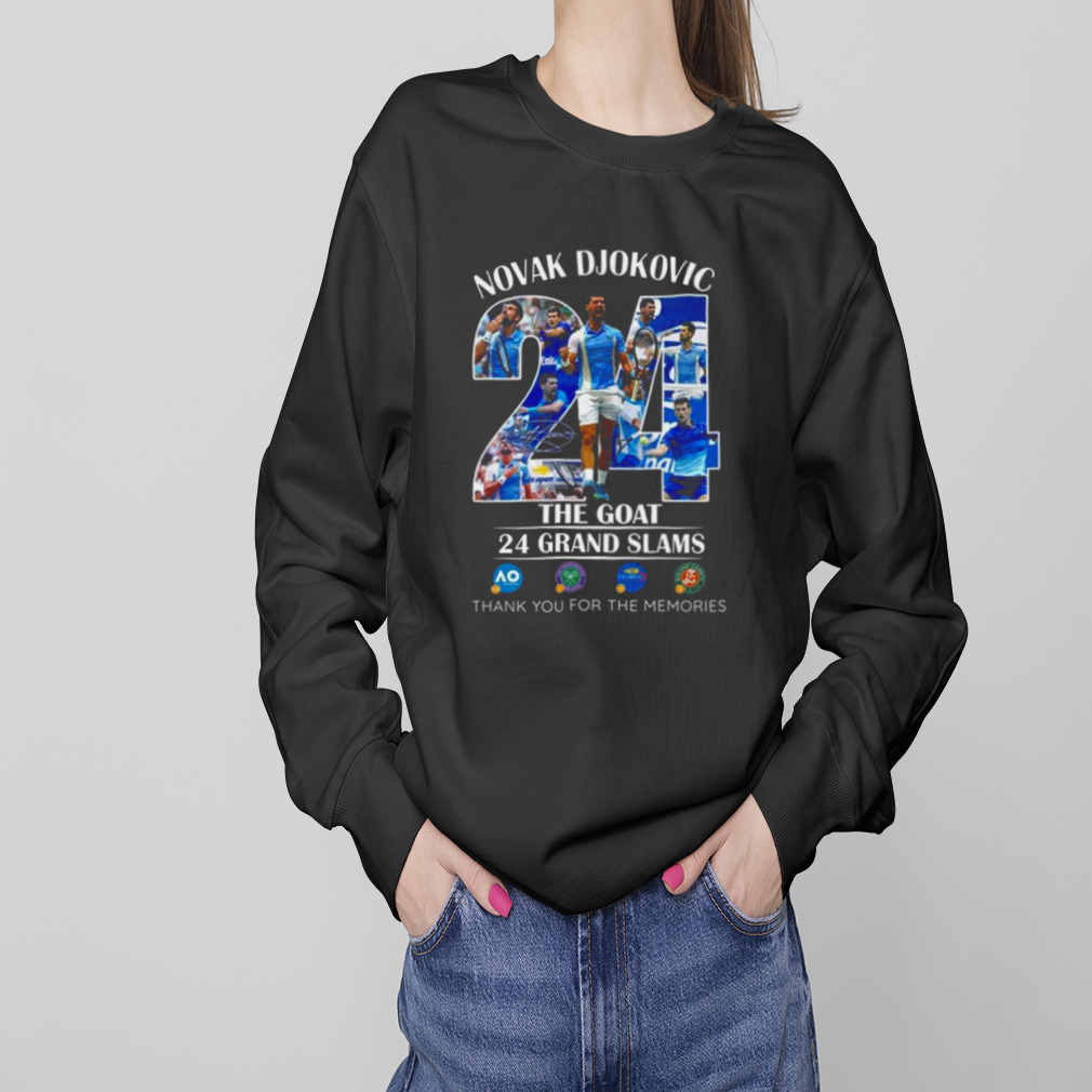 Novak Djokovic 24 Grand Slams The Goat US Open 2023 Champion Memories Shirt 4 Sweaters