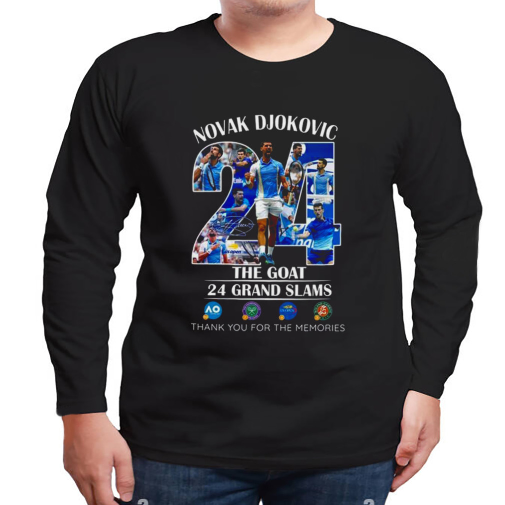 Novak Djokovic 24 Grand Slams The Goat US Open 2023 Champion Memories Shirt 3 Longsleeve tshirt