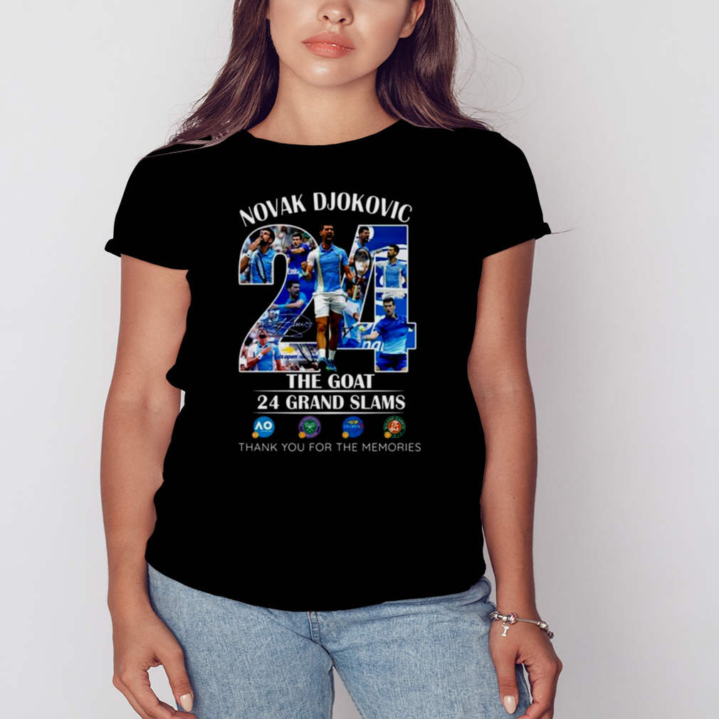 Novak Djokovic 24 Grand Slams The Goat US Open 2023 Champion Memories Shirt 2 Women's tshirt