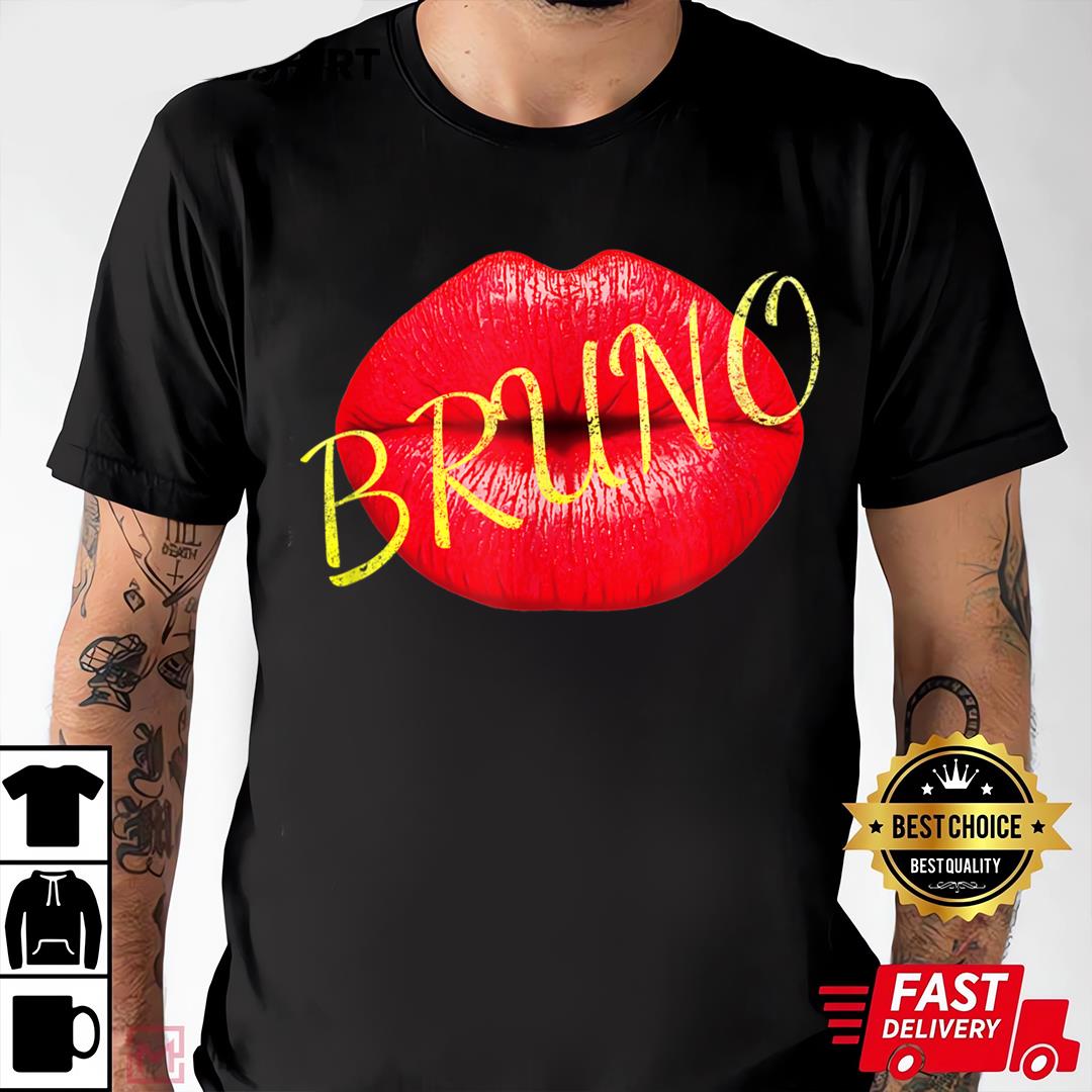 Bruno Lover Kiss Gold On Lips Cute Vintage Shirt Man Woman T-shirt 1 Bruno Lover Kiss Gold On Lips Cute Vintage Shirt Man Woman T-shirt