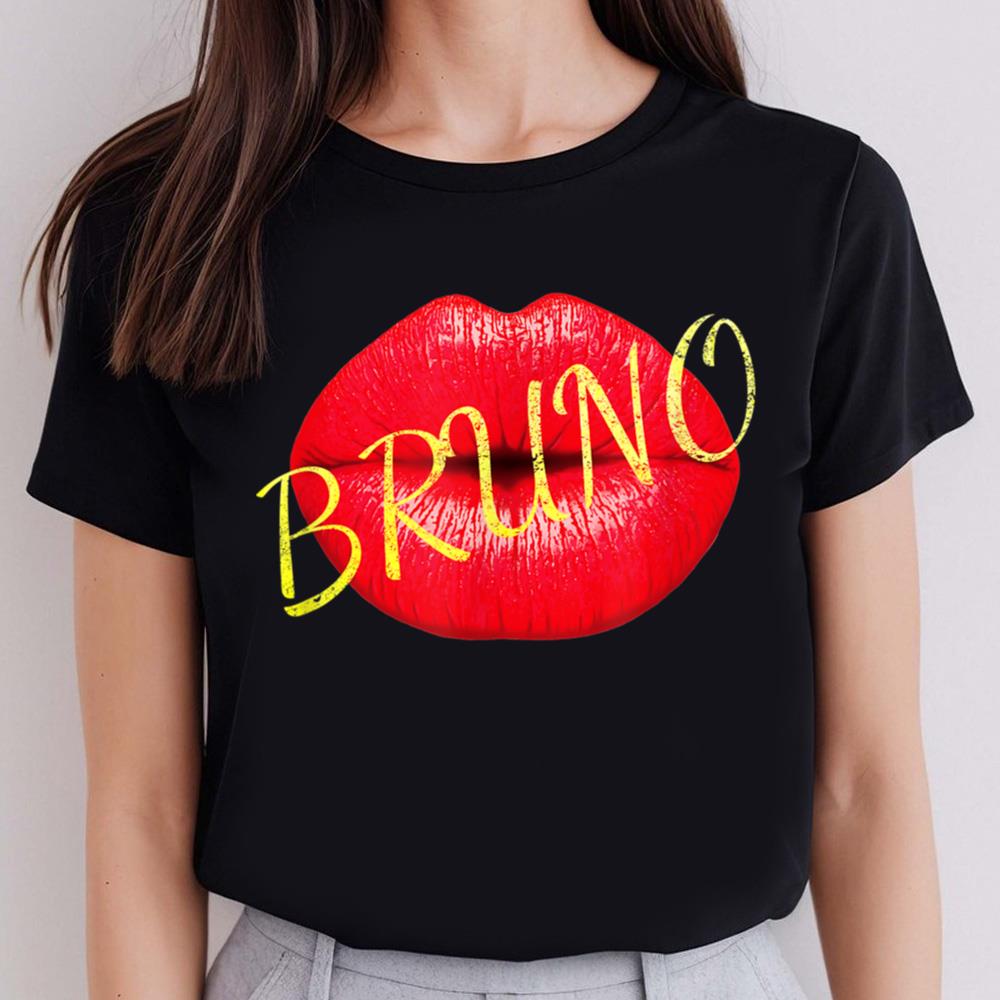 Bruno Lover Kiss Gold On Lips Cute Vintage Shirt Man Woman T-shirt