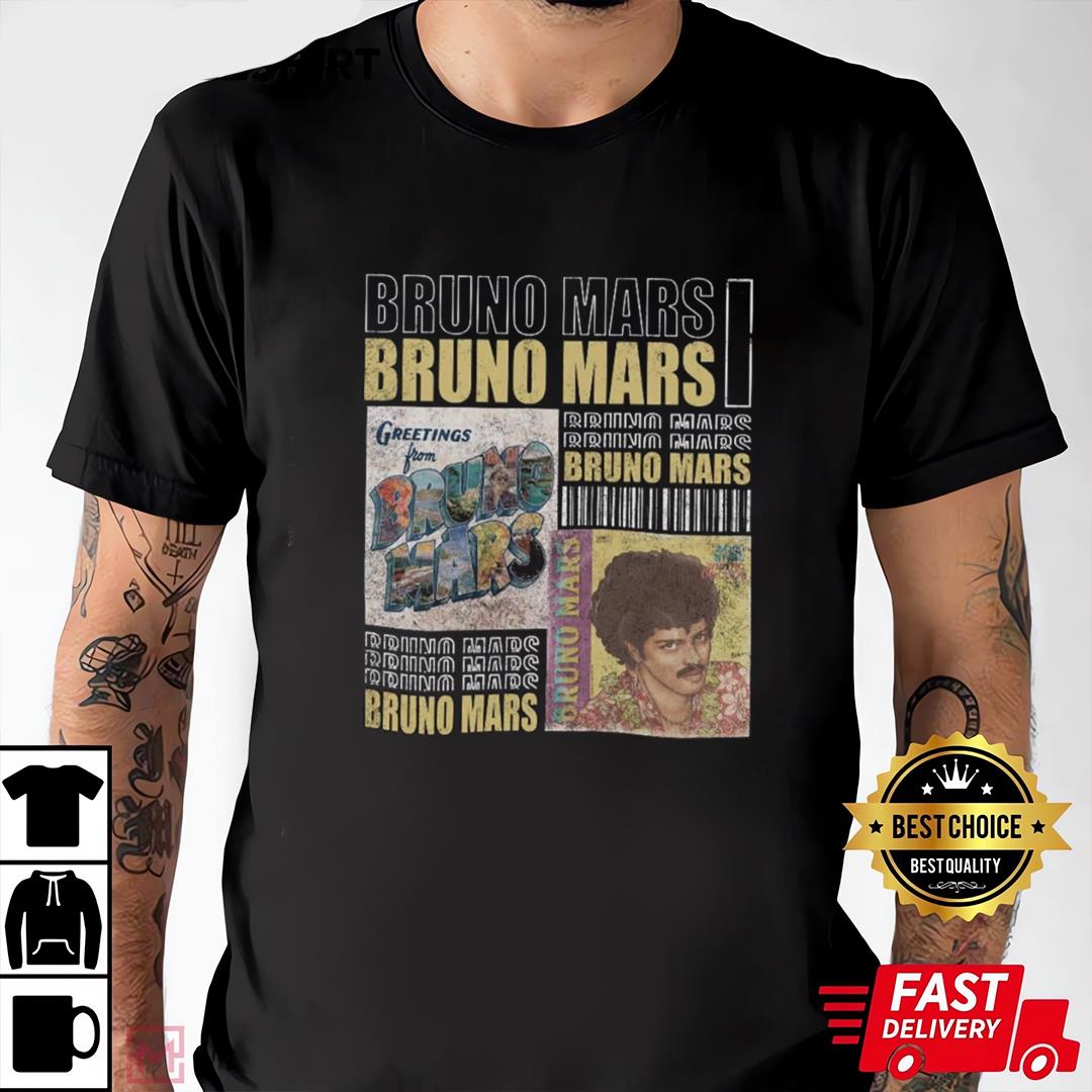 Bruno Mars Shirt Hip Hop 90s Retro Vintage Graphic Tee Comic Rap Gifts Fan Unisex T-Shirt