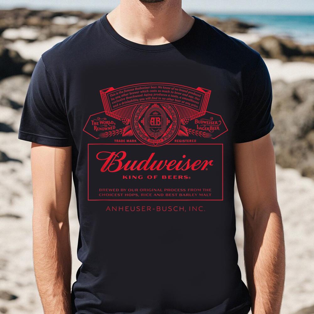 Budweiser mens Classic Budweiser Can Label T-Shirt