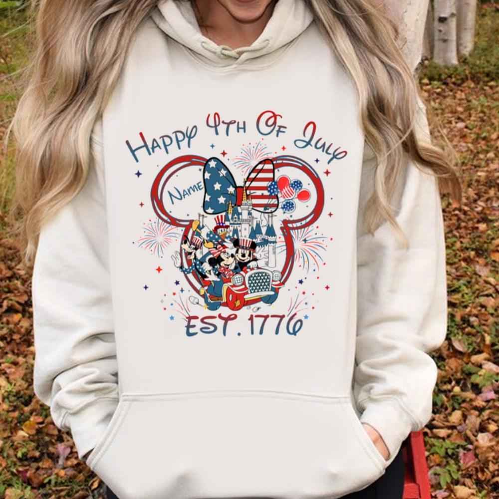 Bundle Custom Mouse And Friends 4th Of July Est 1776 Shirt, Red White And Blue