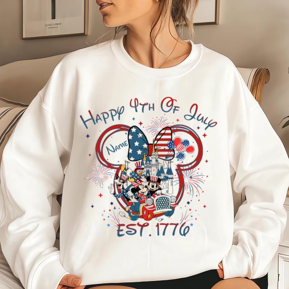 Bundle Custom Mouse And Friends 4th Of July Est 1776 Shirt, Red White And Blue