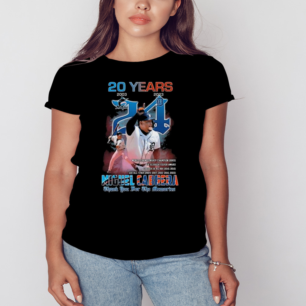 Miguel Cabrera 20 Years Detroit Tigers Thanks For The Memories Signature  Shirt