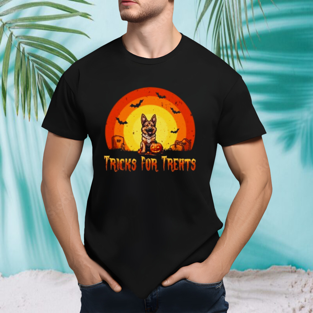 Tricks for treats german Shepherd Halloween shirt
