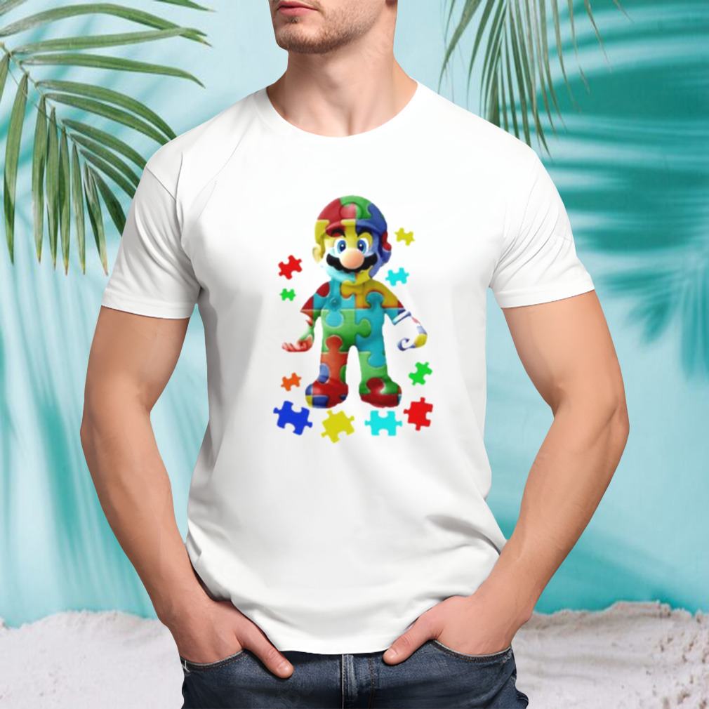 Super Mario autism art design t-shirt