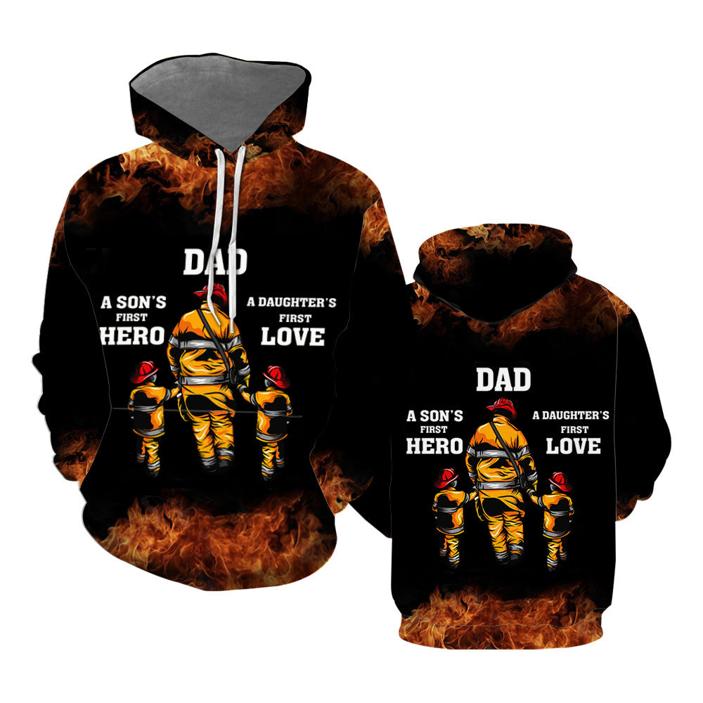 Fire Fighter Dad A Son First Hero a Daughter First Love Stainless Steel All Over Print  For Men & Women  TH1003