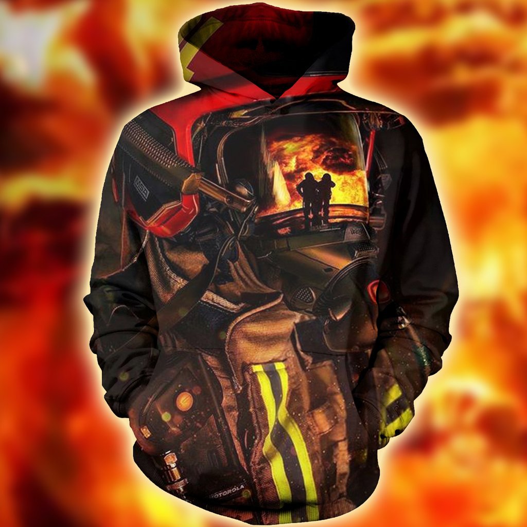 Fire Fighter Fireman Wearing A Red Hat All Over Print  For Men & Women  HO3067