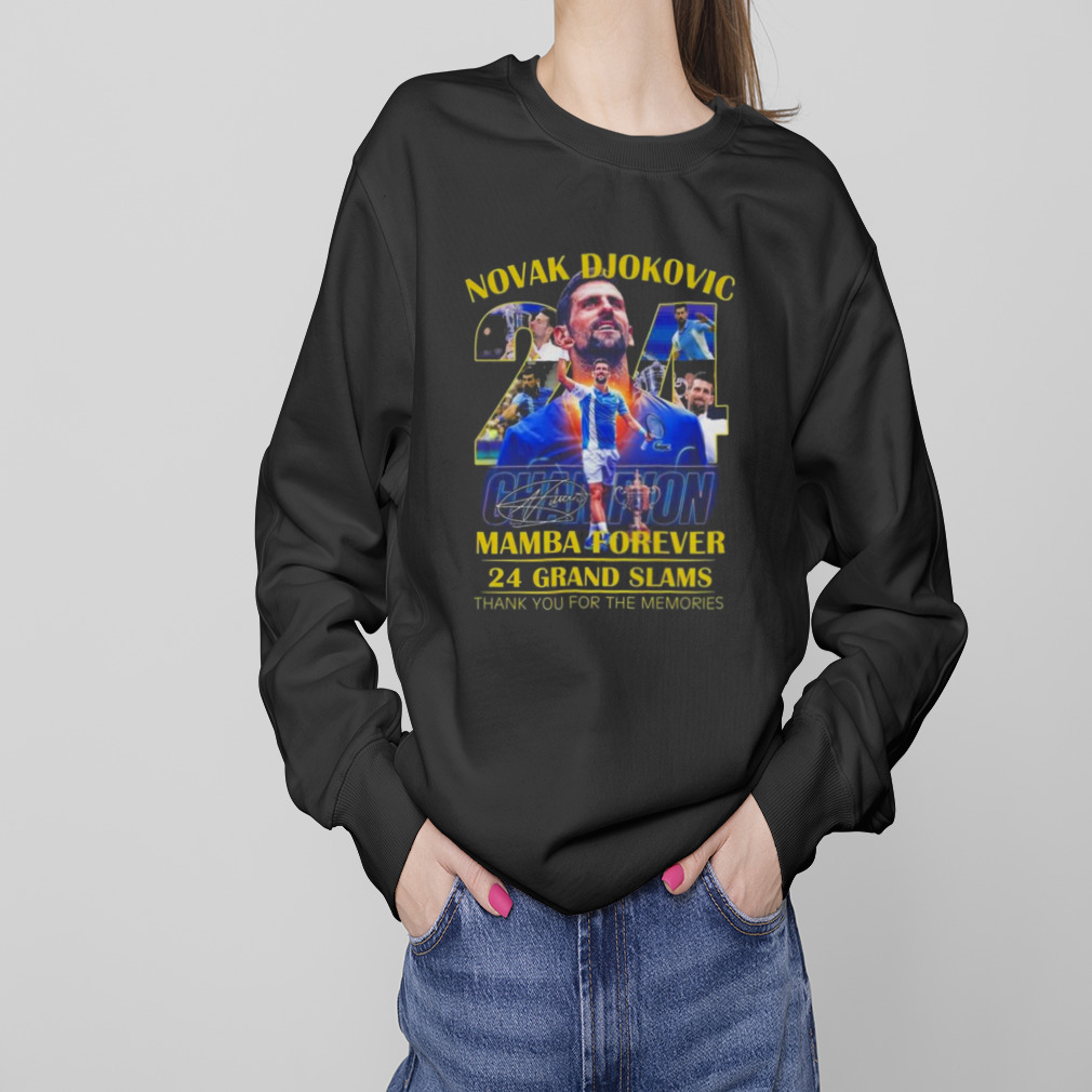 Novak Djokovic Champion Mamba Forever 24 Grand Slams Signature Thank You For The Memories Signature T-shirt 4 Sweaters