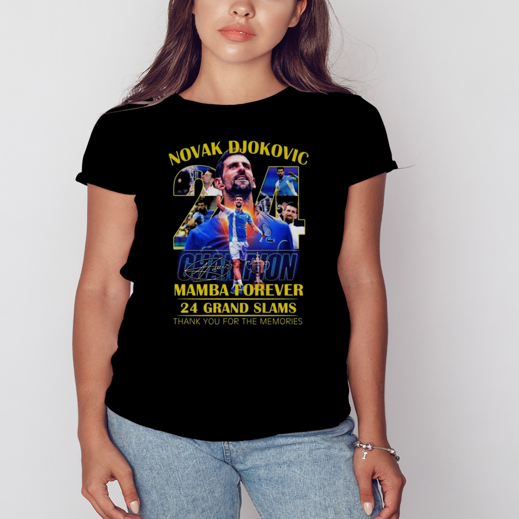 Novak Djokovic Champion Mamba Forever 24 Grand Slams Signature Thank You For The Memories Signature T-shirt 2 Women's tshirt