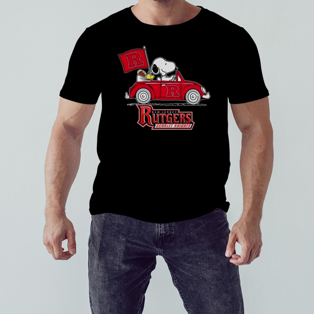Snoopy And Woodstock Driver Car Rutgers Scarlet Knights 2023 T-Shirt 1 Unisex tshirt