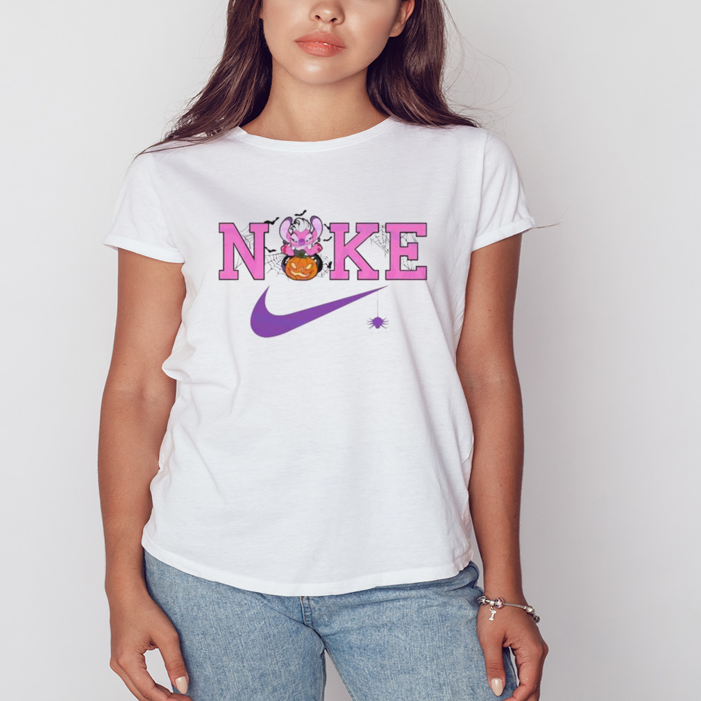 Stitch Disney Angel Pumpkin Halloween Nike Logo 2023 T-shirt 2 Women's shirt