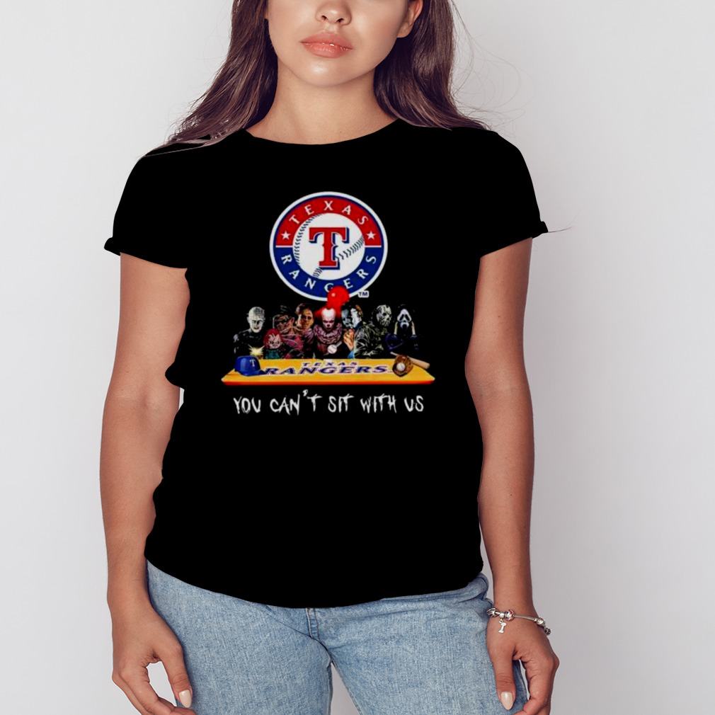 Texas Rangers horror movie characters you can’t sit with us shirt 2 Women's tshirt