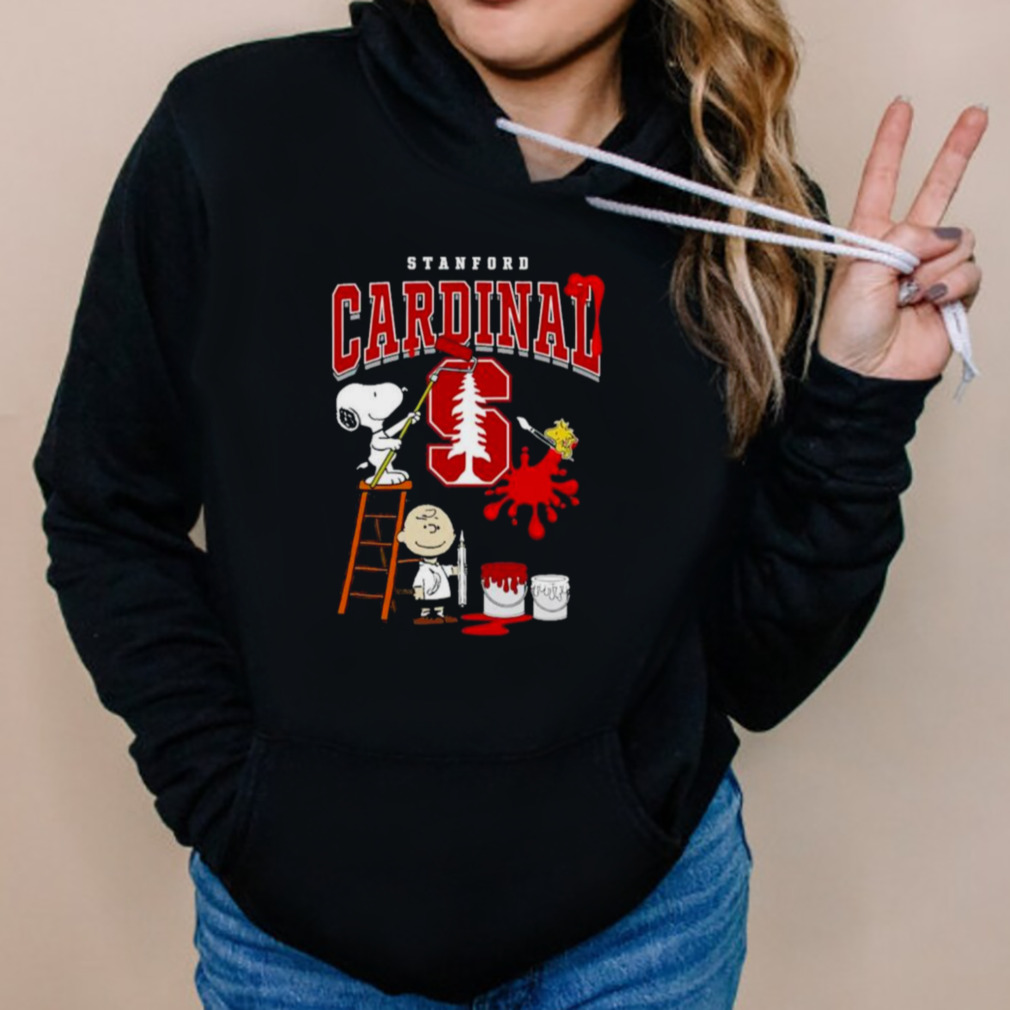 The Peanuts Charlie Snoopy and Woodstock Wall paint Stanford Cardinal shirt 5 Hoodies