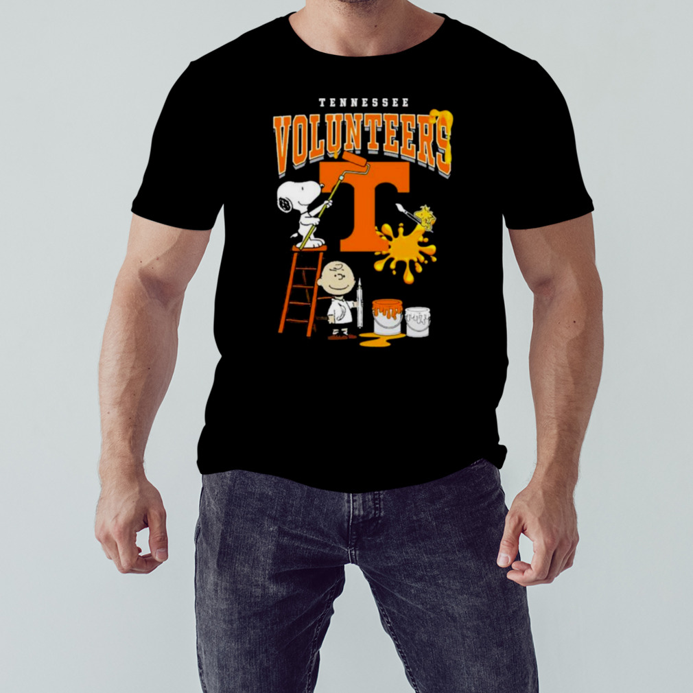 The Peanuts Charlie Snoopy and Woodstock Wall paint Tennessee Volunteers shirt 1 Unisex tshirt