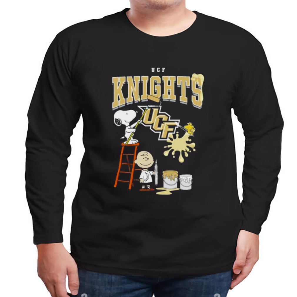 The Peanuts Charlie Snoopy and Woodstock Wall paint UCF Knights shirt 3 Longsleeve tshirt