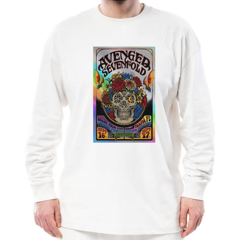 Avenged Sevenfold Sept 16-17, 2023 West Palm Beach iTHINK Financial Amphitheatre Poster Shirt 3 Longsleeve shirt